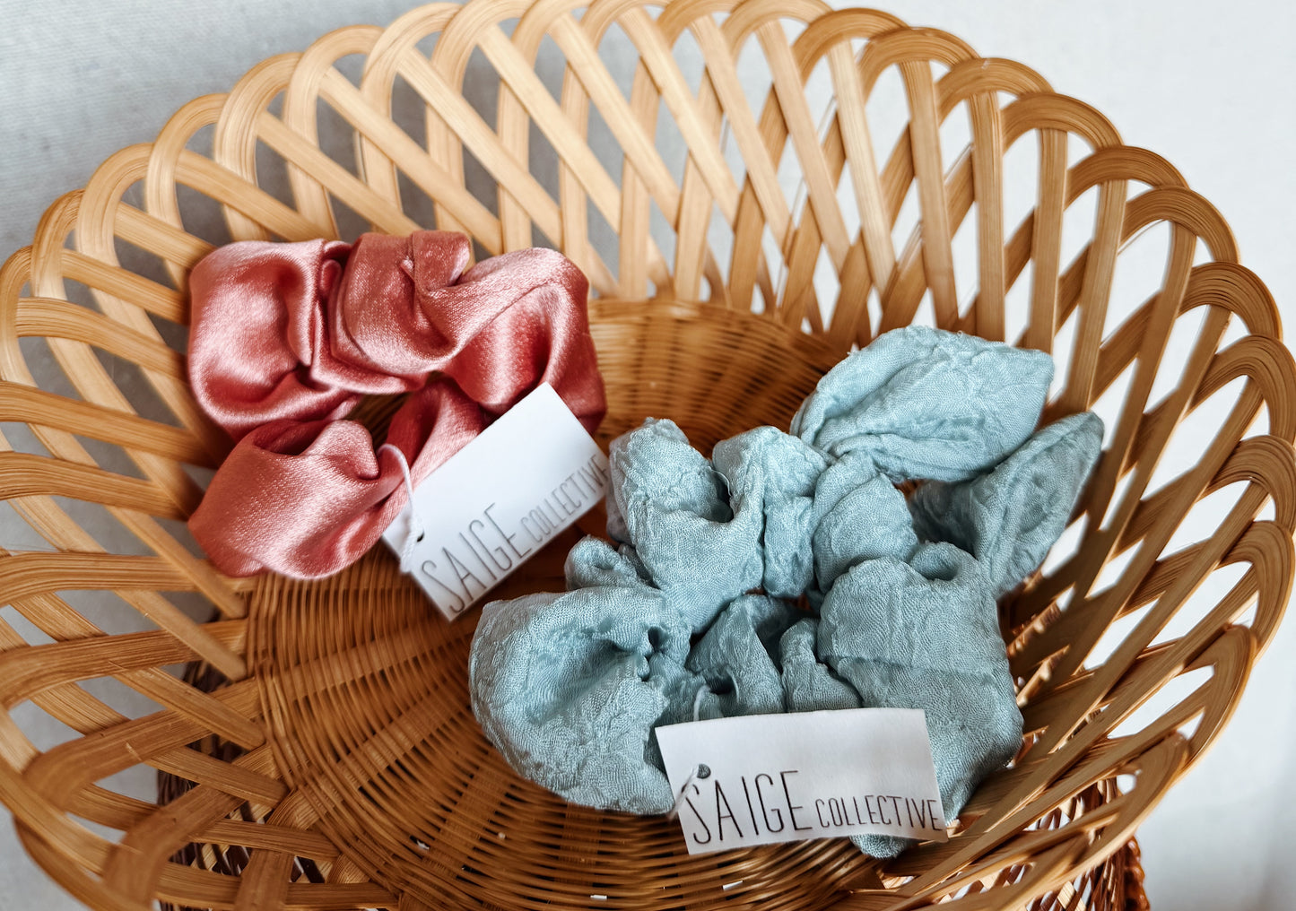 Hair Scrunchie - Silky Salmon Pink