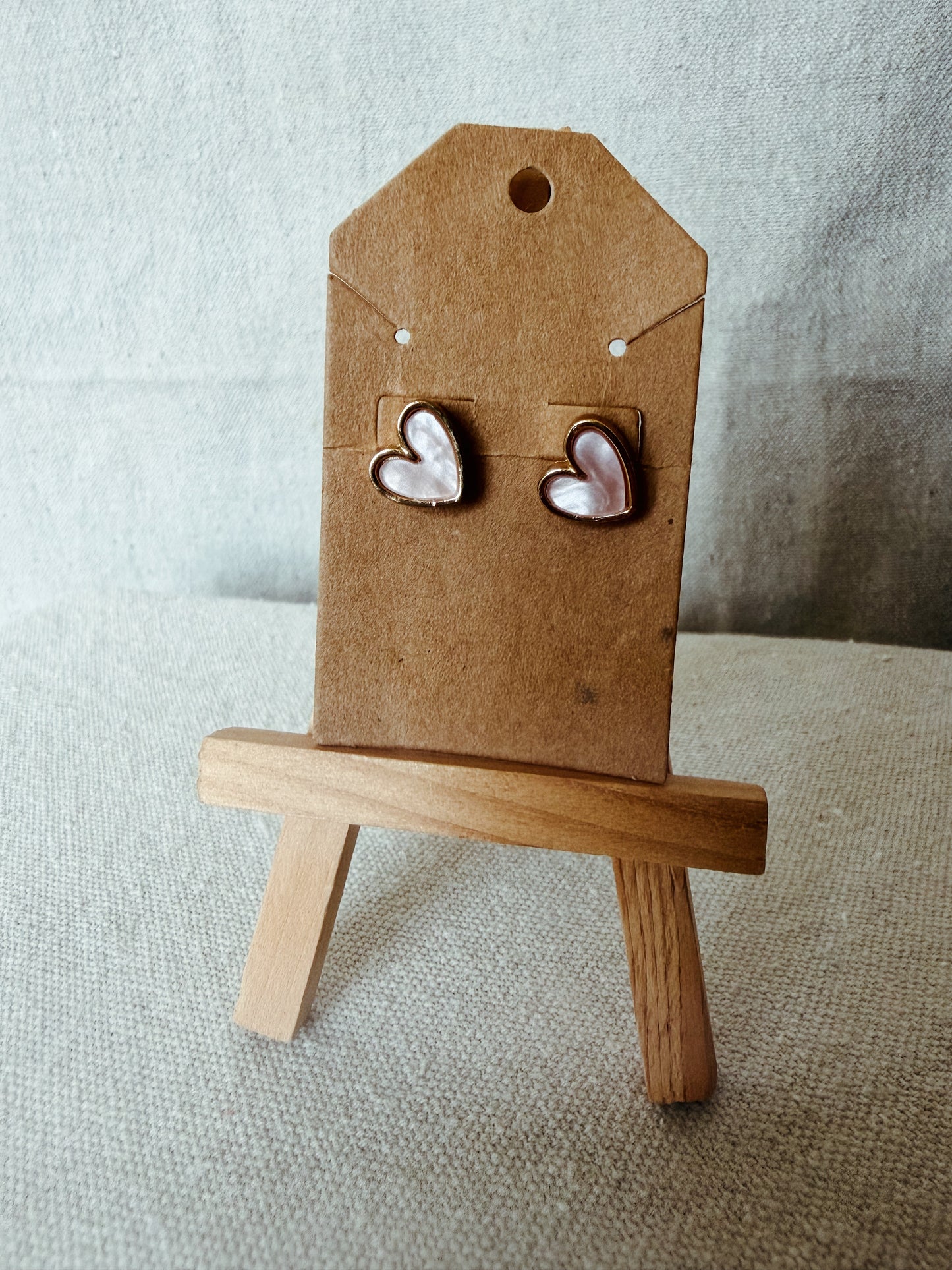 Blush Pink Heart - Stud Earring