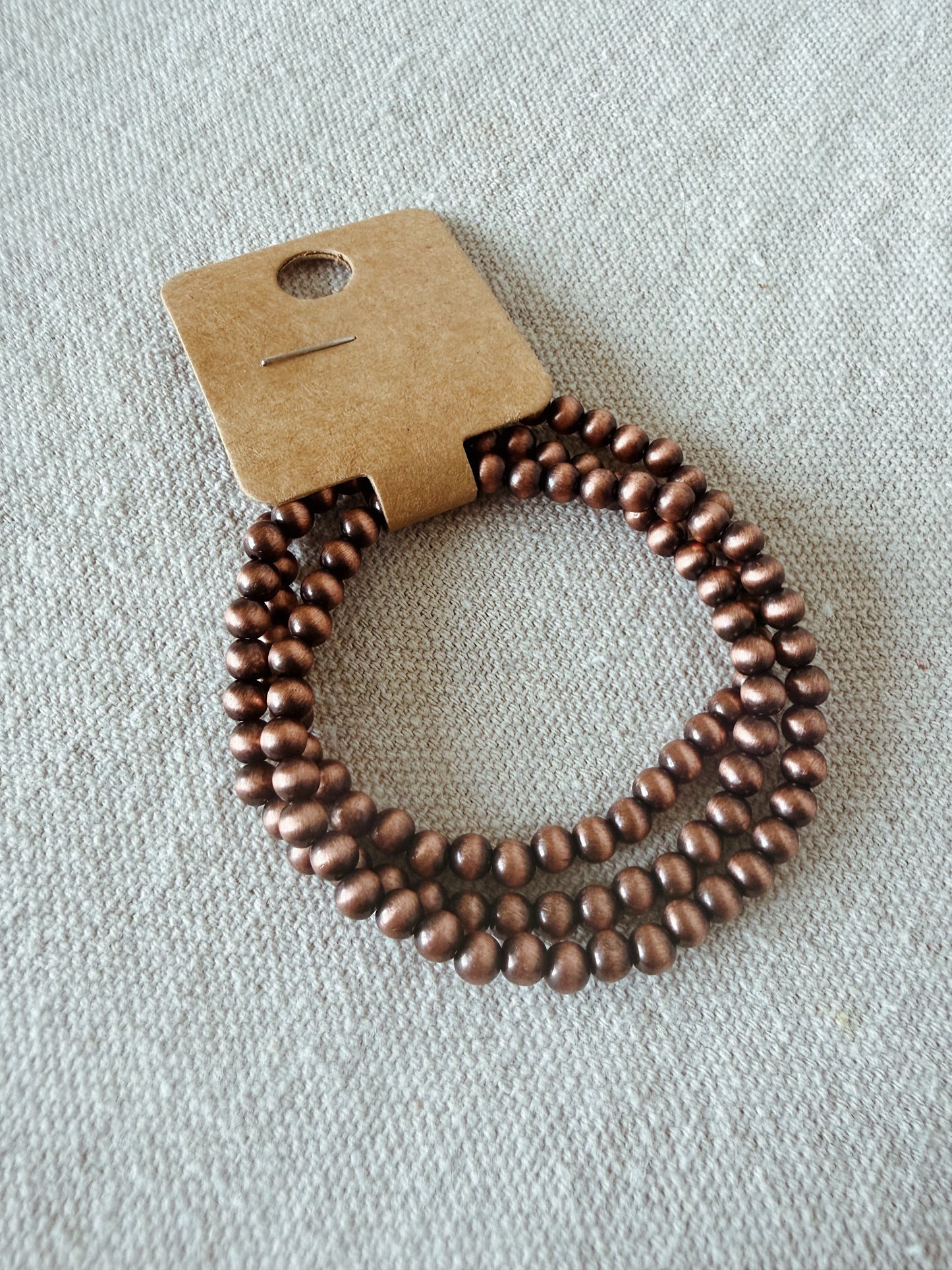 Bronze Beads - Set of 3 Bracelets