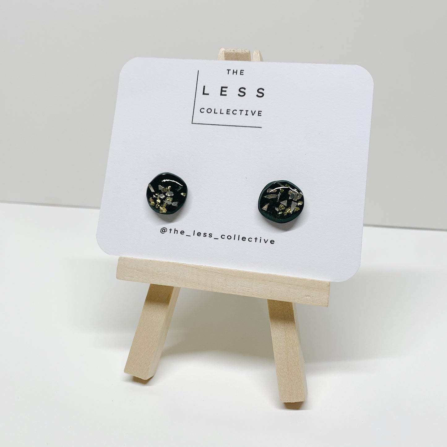 Organic Chunky Glitter Stud - Emerald