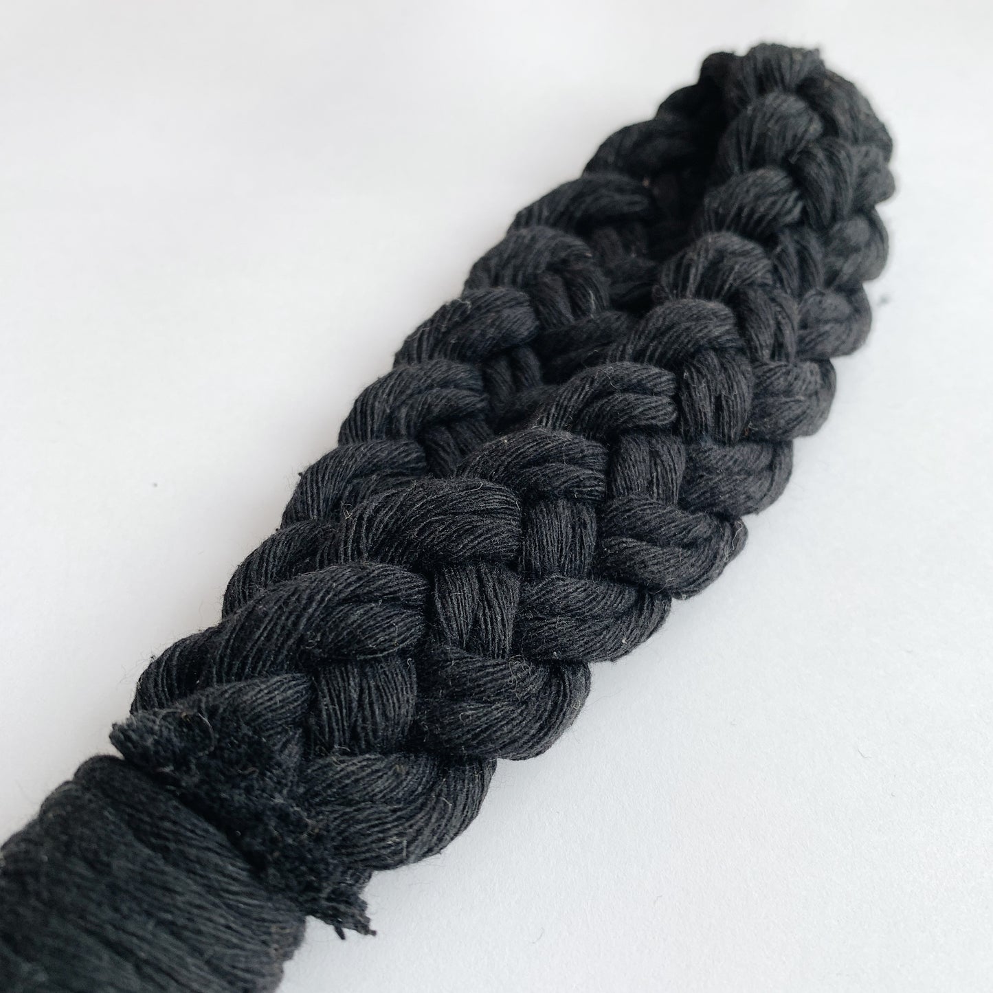 Macrame Wristlet Keychain - Black Braided