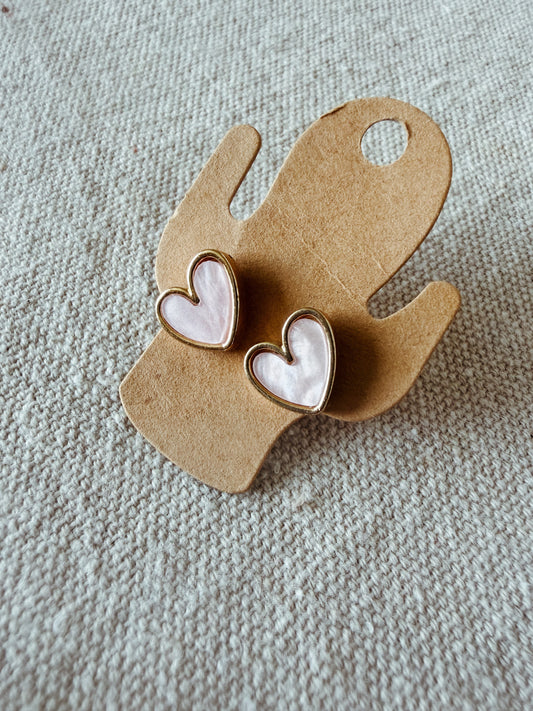 Blush Pink Heart - Stud Earring