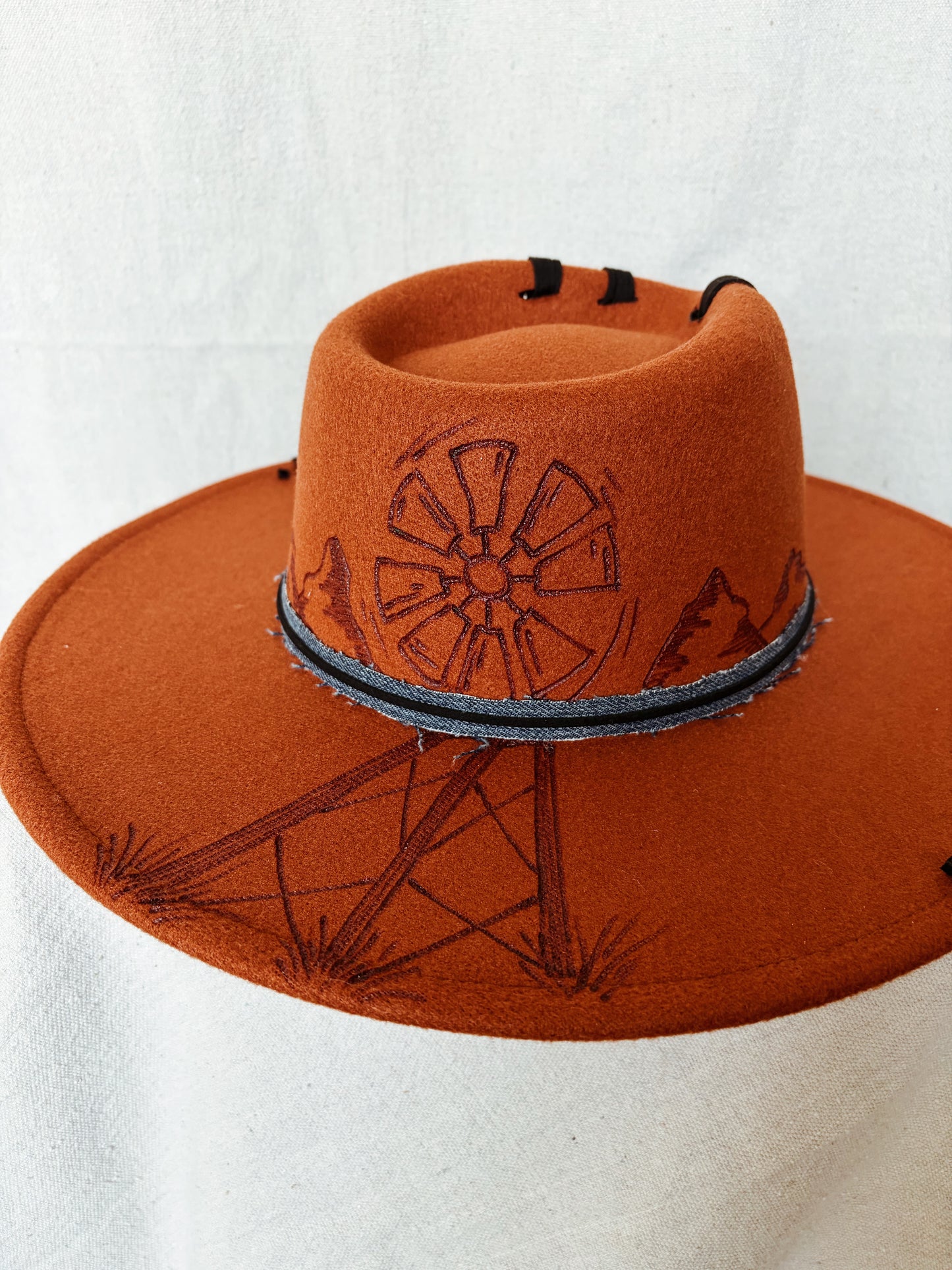 Terracotta Orange with Windmill Accent - BBB Hat