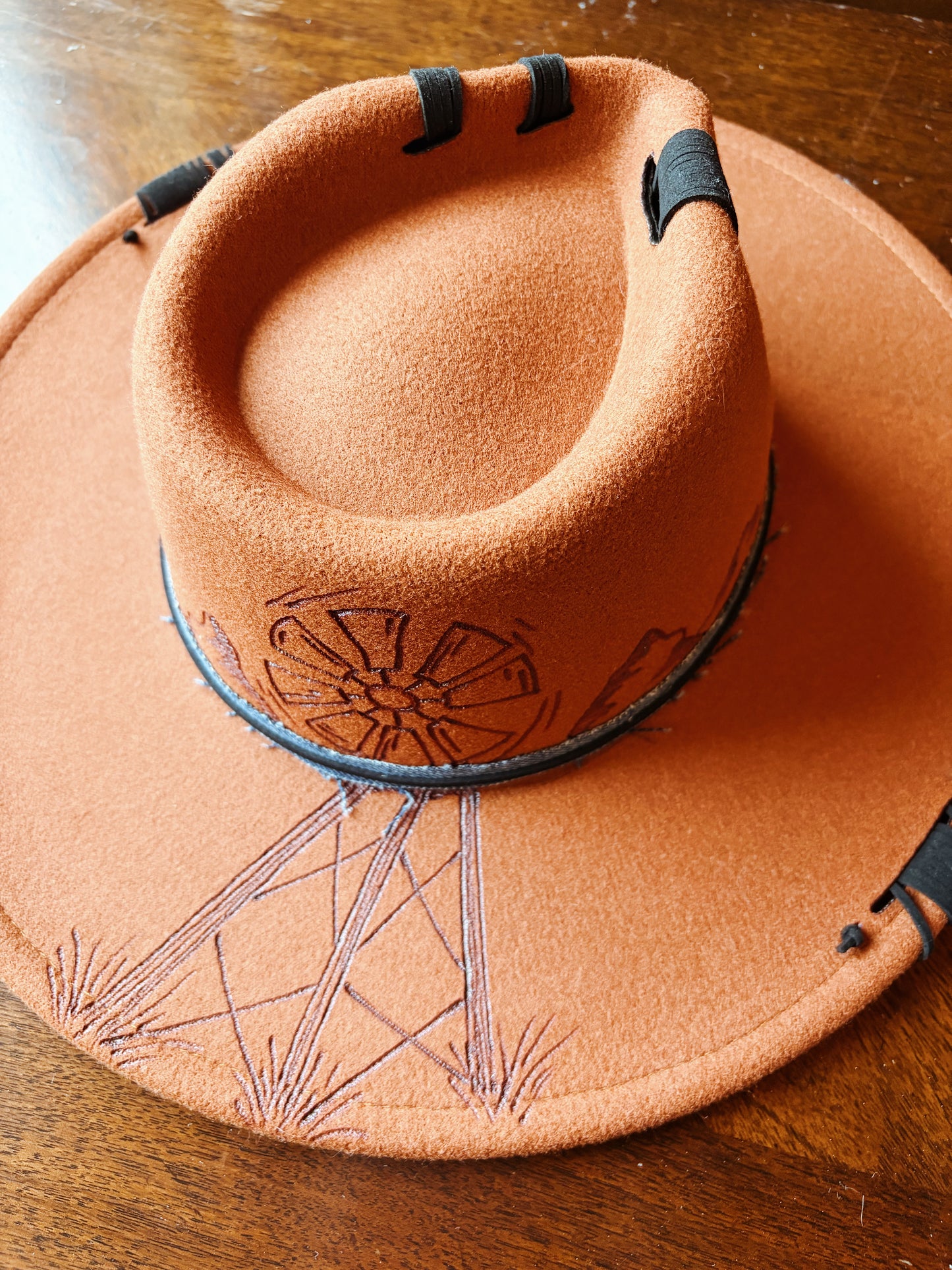 Terracotta Orange with Windmill Accent - BBB Hat