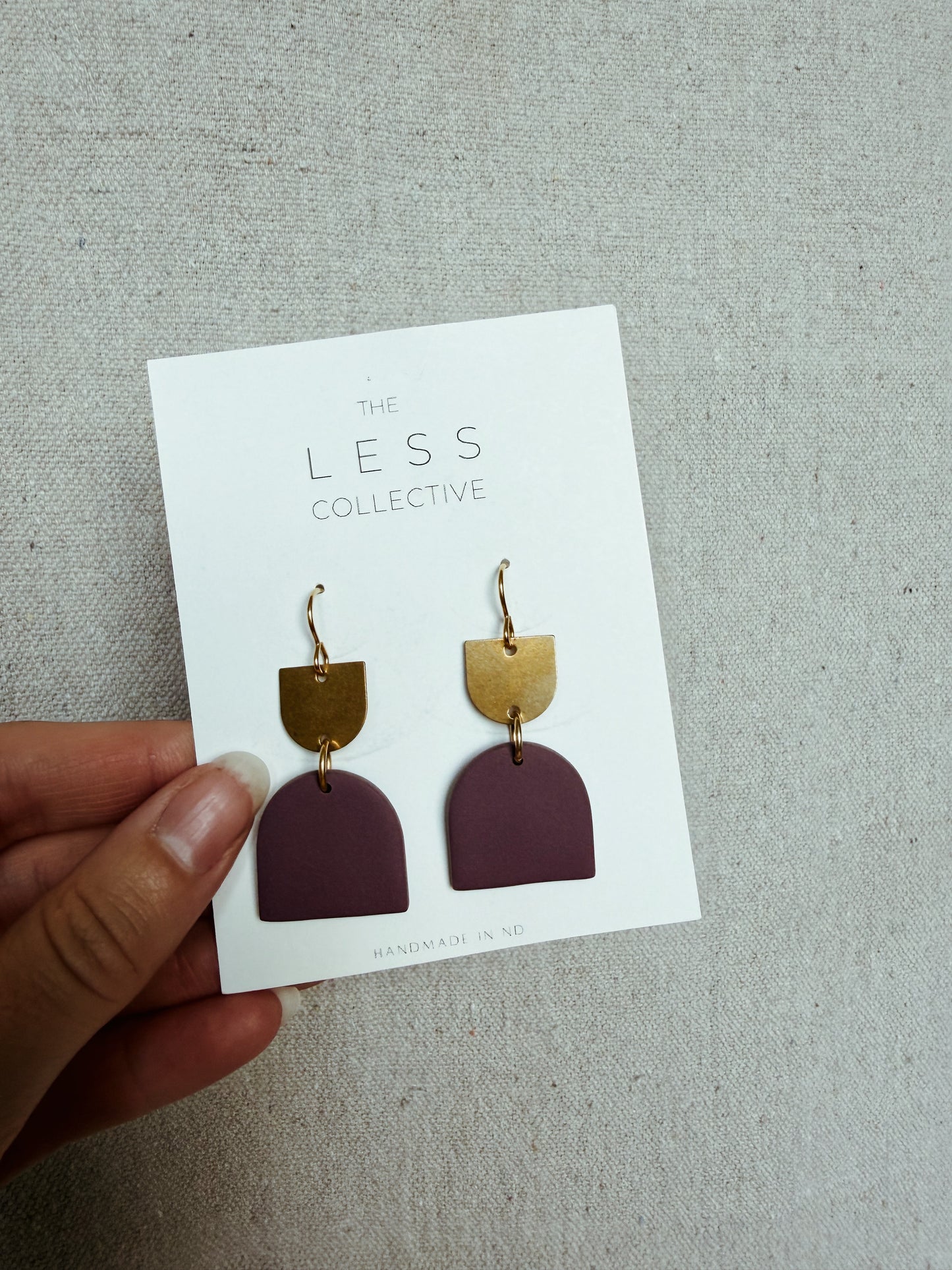Double Arch Earring - Plum