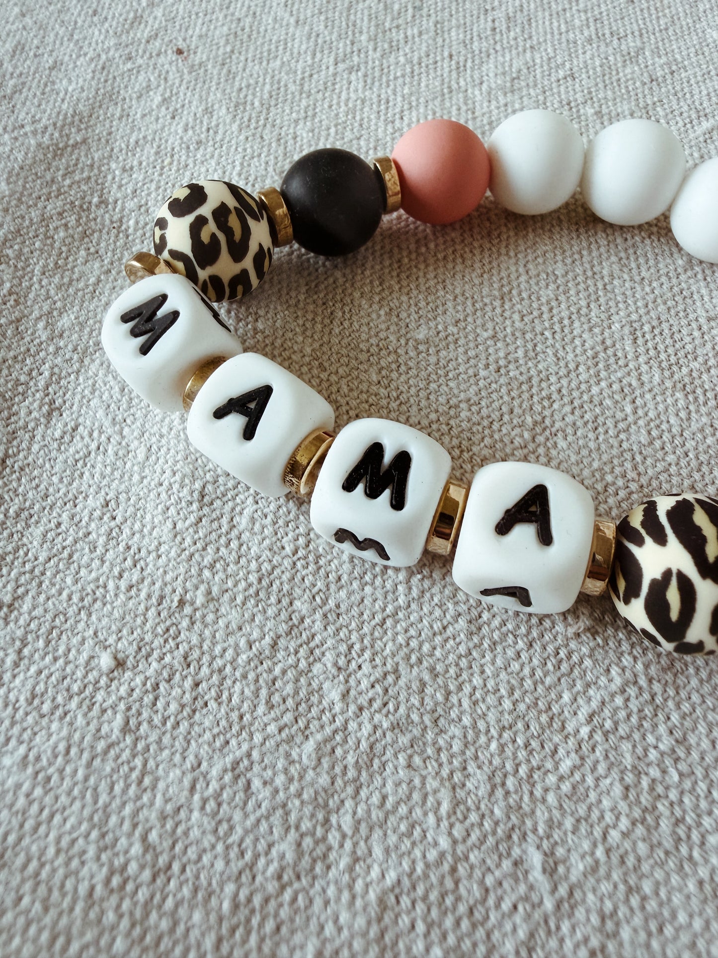 Cheetah + Blush Pink - "Mama" Wristlet