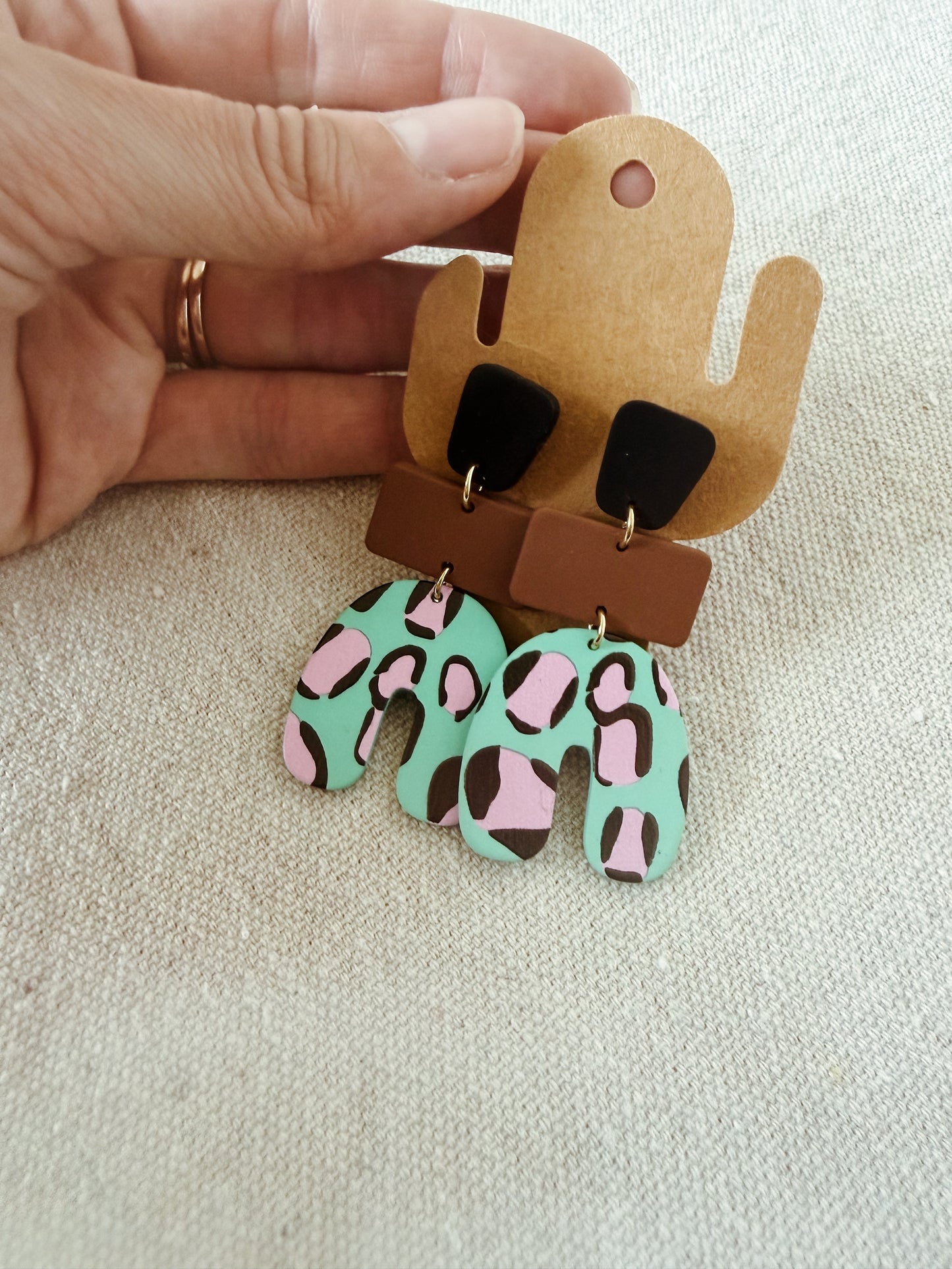 Funky + Fun Cowprint - Dangle Earring