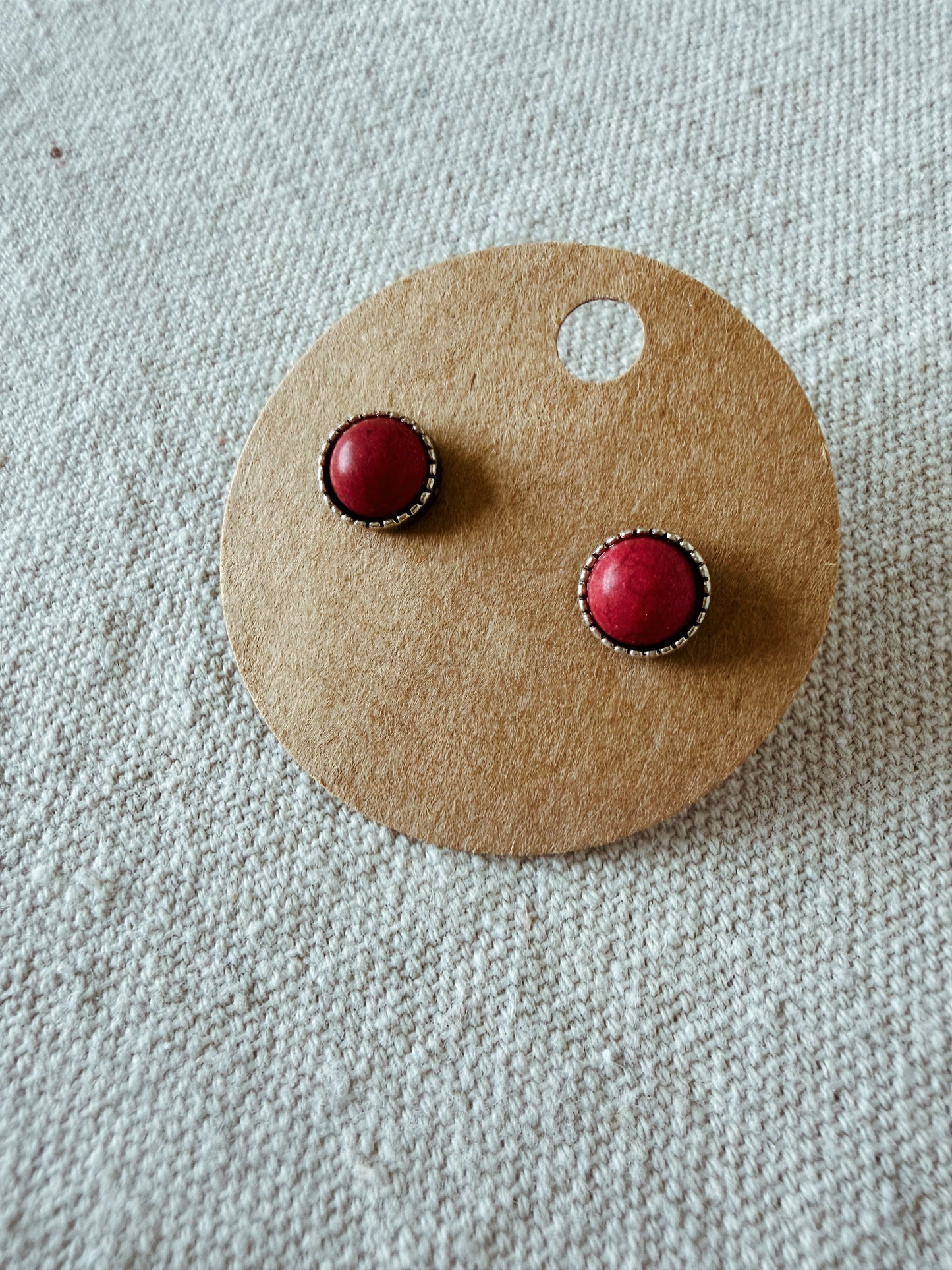 Simple Red - Stud Earring