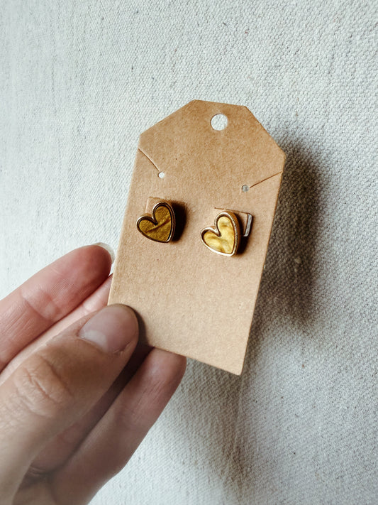Mustard Heart - Stud Earring