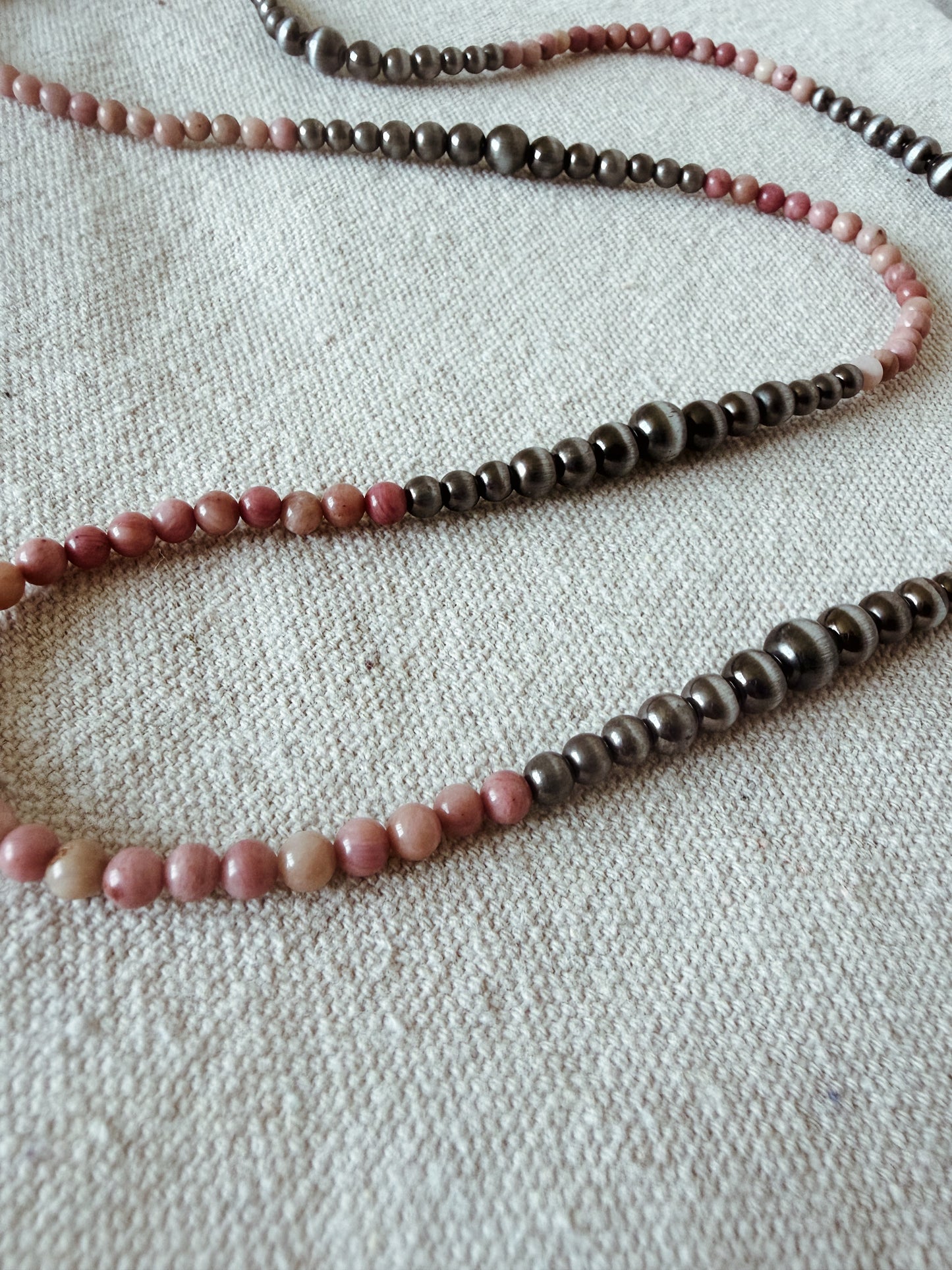Navajo Pearl + Pink Necklace (Longer Length)
