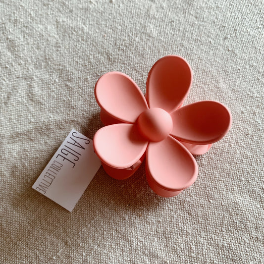 Floral Claw Clip - Salmon Pink