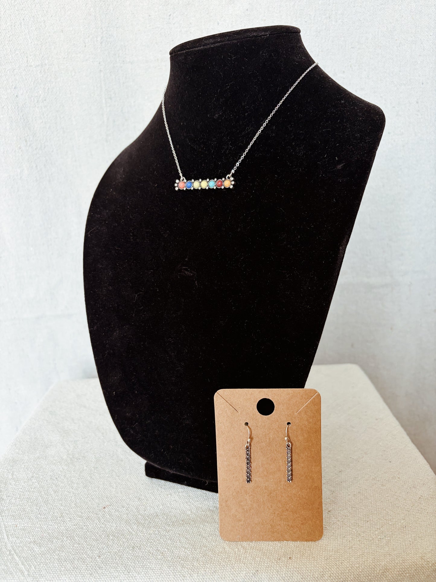 Multicolored Bar - Necklace + Earring Set