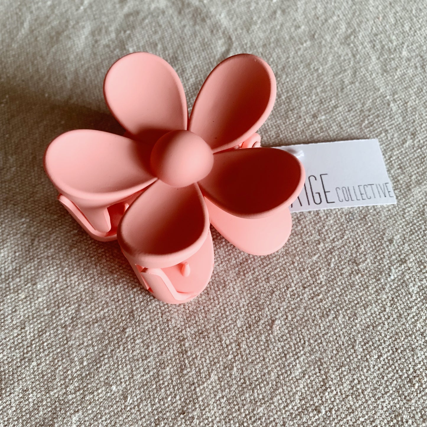 Floral Claw Clip - Salmon Pink