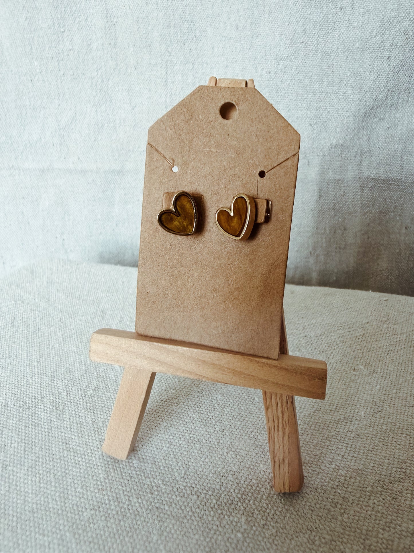 Mustard Heart - Stud Earring