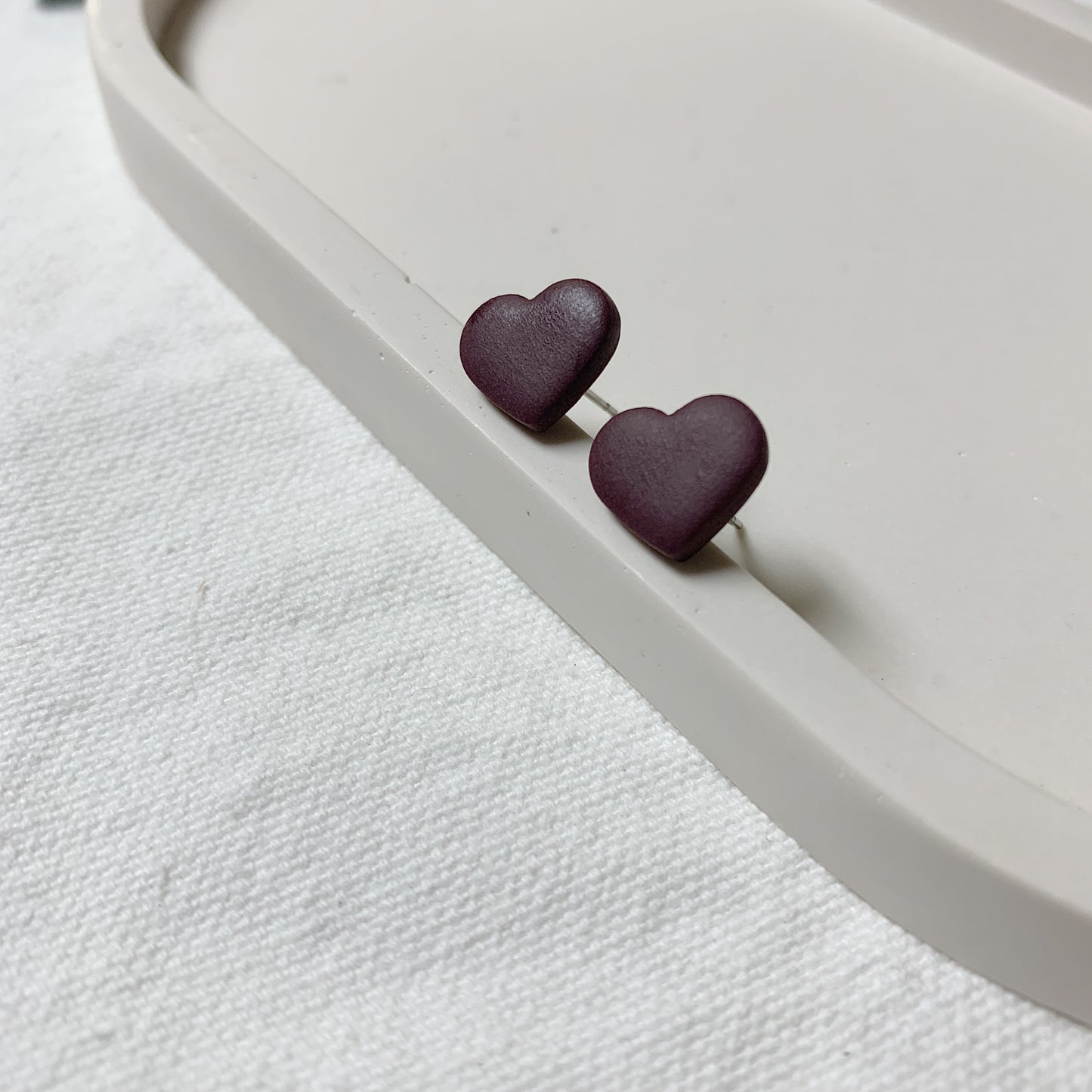 Heart Stud - Plum