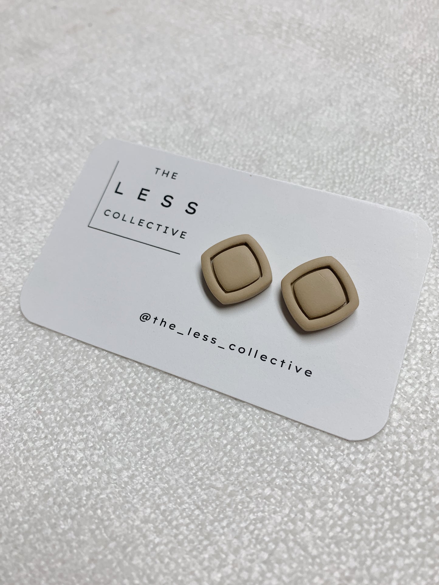 Bordered Diamond Stud - Sand