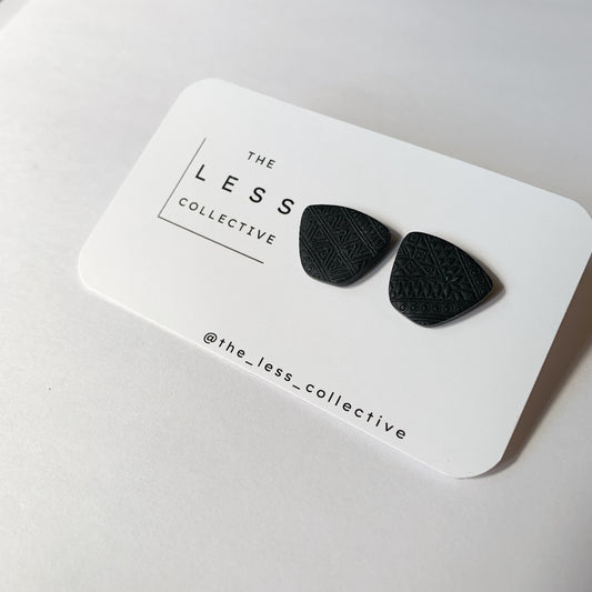 Trapezoid Stud - Black Aztec