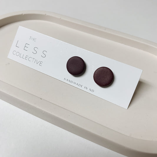 Circle Stud - Plum