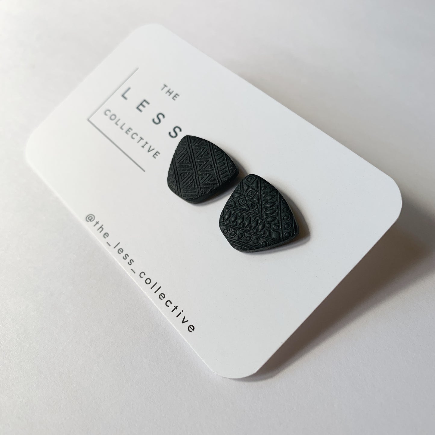 Trapezoid Stud - Black Aztec